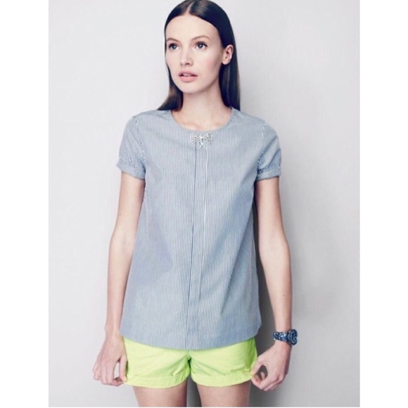 J.Crew Jeweled Stripe Bow Top Size 2 - Picture 5 of 5